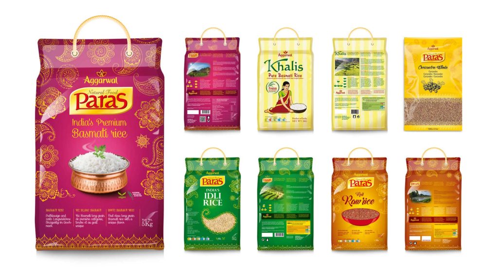 Aggarwal Riz Paras packaging design par l'Agence Packaging Satellites Design