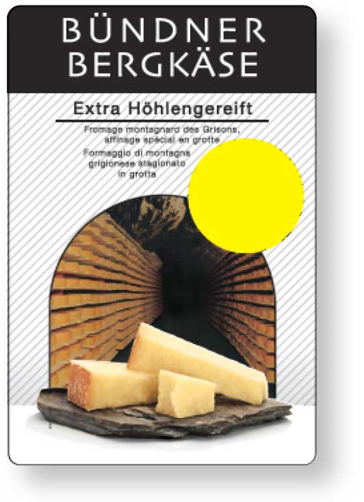 Fromages des montagnes grisonnes - Bündner Bergkäse - ancienne étiquette Denner